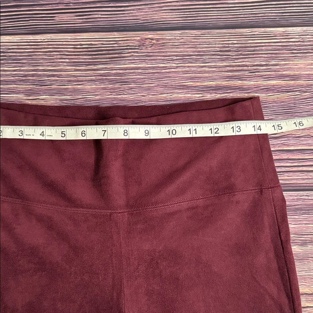 White House Black Market Burgundy‎ Wine Velvet Suede Leggings